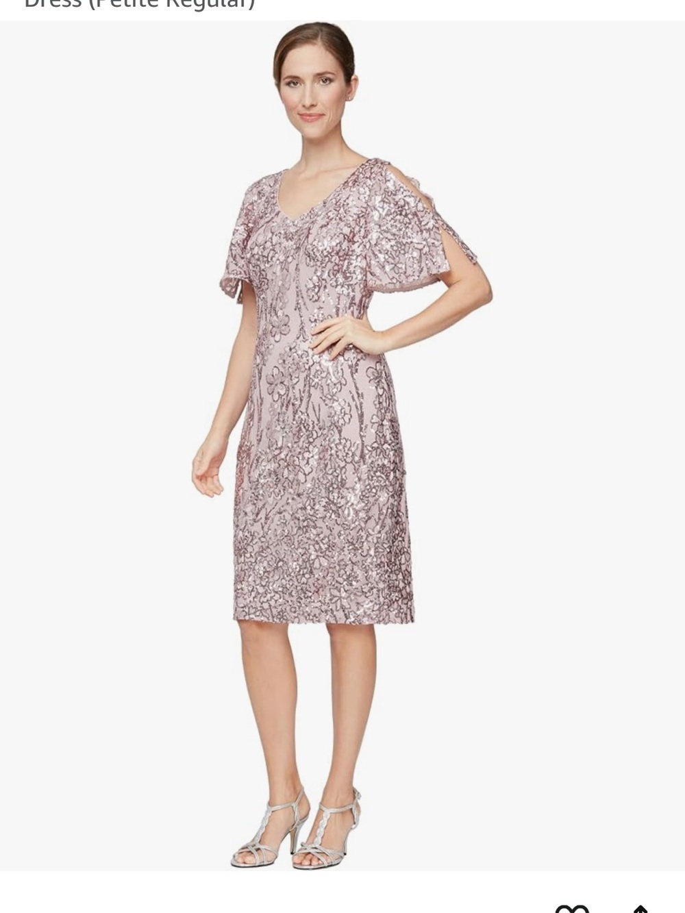 Alex Evenings Womens Short Cold Shoulder Flutter Sleeve Dress -size 18